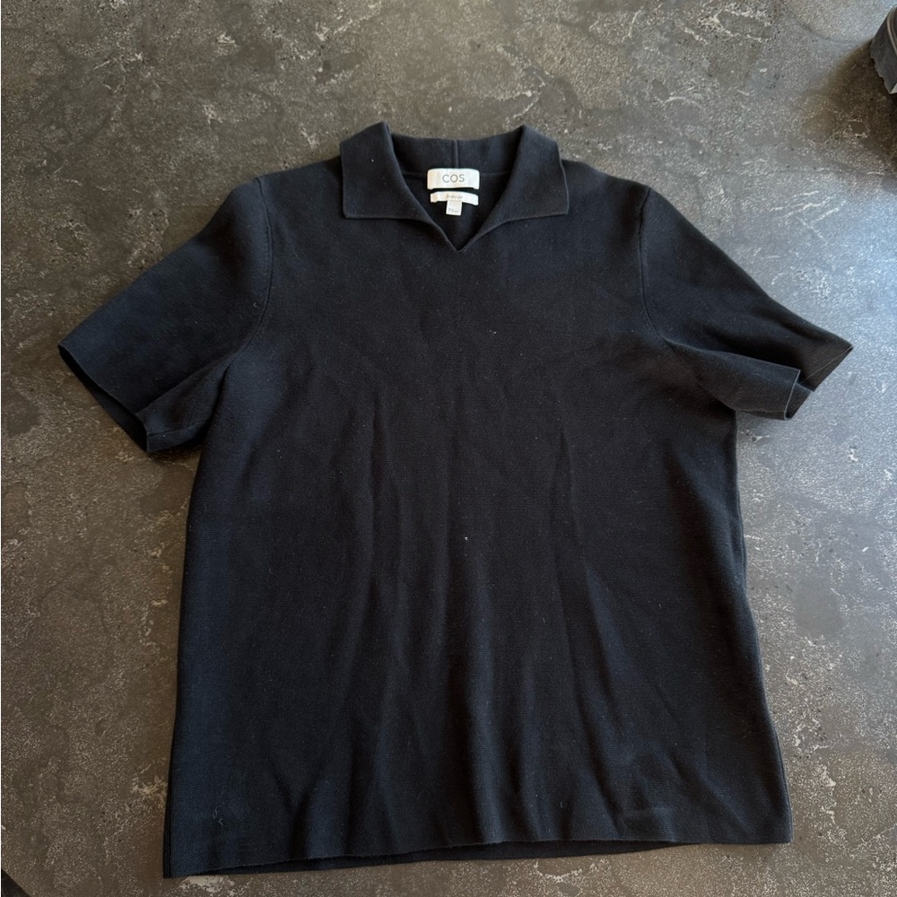 COS Black Polo Shirt Classic Design
